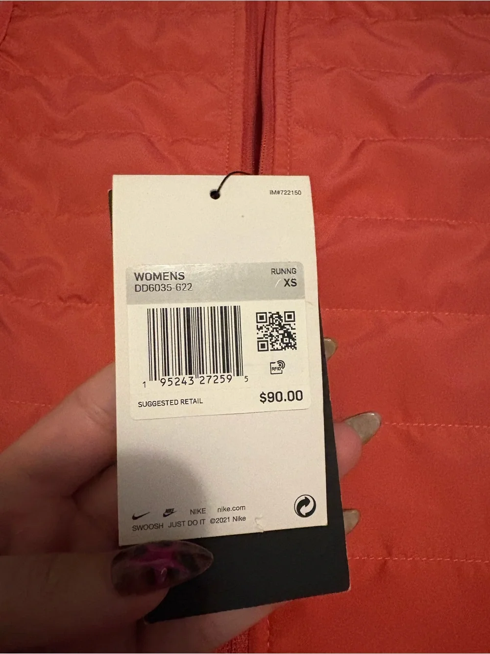NWT Nike Women’s Coral Quilted Sleeveless Vest